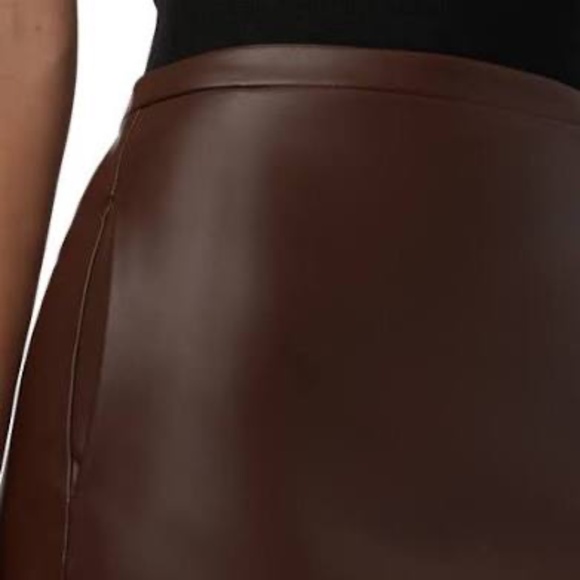 JOE'S JEANS DOREEN CROSS SEAMED FAUX LEATHER SKIRT NWT - Picture 4 of 4